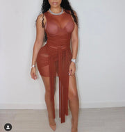 Tulum Dress - Cognac Brown